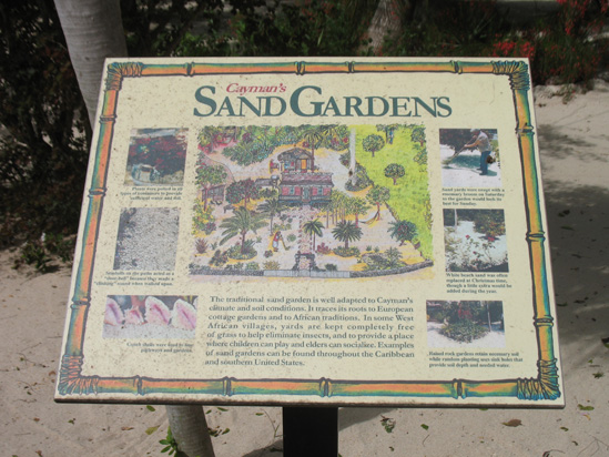 sand garden map in the visitors centre,Botanic Park cayman picture