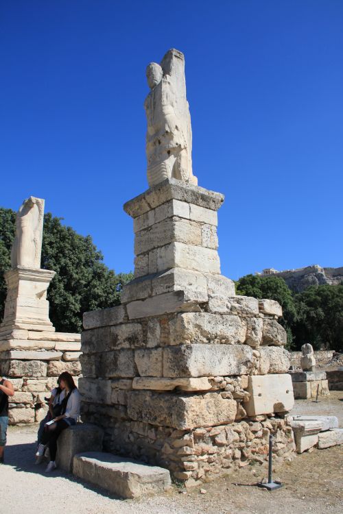 Picture of the  Stoa Of The Giants Odeion Of Agrippa With People  at  Ancient Agora  - Athens, Greece