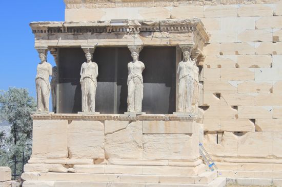 Picture of the  Close View Of Porch Of The Caryatids - Acropolis, Athens, Greece