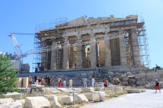 Picture of the  Front View Of Parthenon Under Maintenance - Acropolis, Athens, Greece