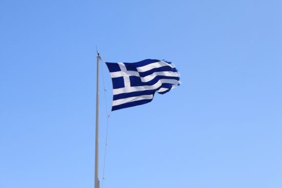 Picture of the  Greek Flag In Acropolis - Acropolis, Athens, Greece