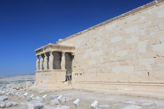 Picture of the  Long View Of Porch Of The Caryatids - Acropolis, Athens, Greece