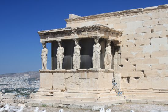 Picture of the  Near straight View Of Porch Of The Caryatids - Acropolis, Athens, Greece