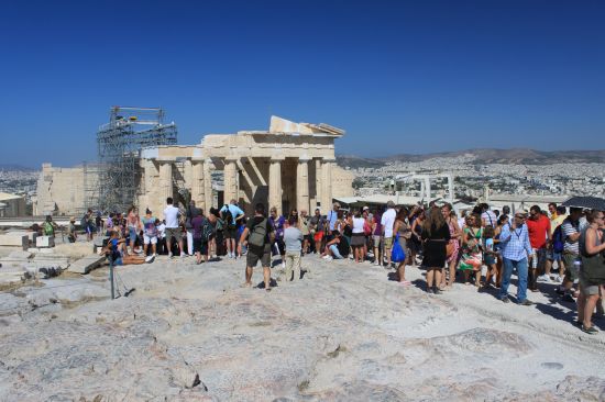 Picture of the  People Passing Through The Propylaia - Acropolis, Athens, Greece