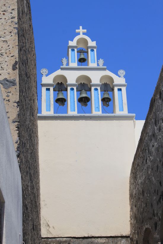 Picture of the  Church Bells Above Lane  - Fira, Santorini, Greece