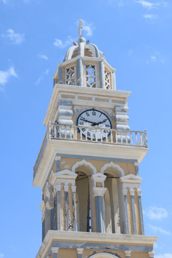 Picture of the  Clock Tower Catholic Cathereral  - Fira, Santorini, Greece