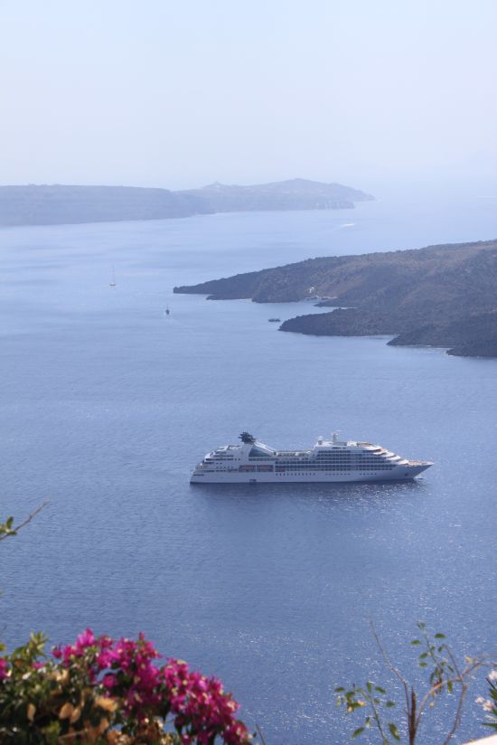 Picture of the  Cruiseship In Caldera  - Fira, Santorini, Greece