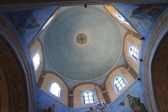 Picture of the  Dome Ceiling With Windows Catholic Cathereral  - Fira, Santorini, Greece