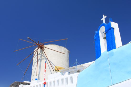 Picture of   Another Windmill With Bell Tower - Oia, Santorini, Greece