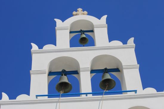 Picture of the  Arrangement Of Top 3 Bells - Oia, Santorini, Greece