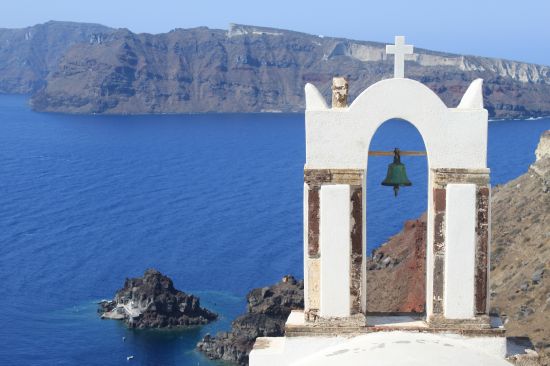 Picture of the  Bell Looking Out Over Sea - Oia, Santorini, Greece