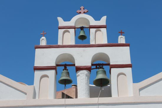 Picture of the  Bell Toweer From Below - Oia, Santorini, Greece