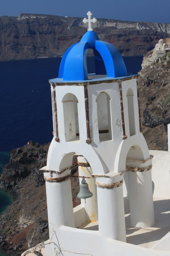 Picture of the  Bell Tower Looking Out Over Sea - Oia, Santorini, Greece