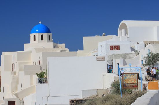 Picture of a  Blue Dome At Distance - Oia, Santorini, Greece