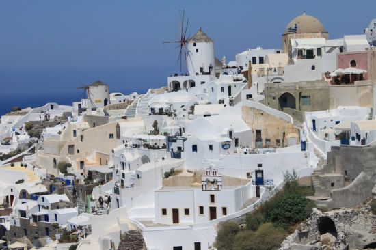 Picture of the  Rooftops And Windmill Against Sky - Oia, Santorini, Greece