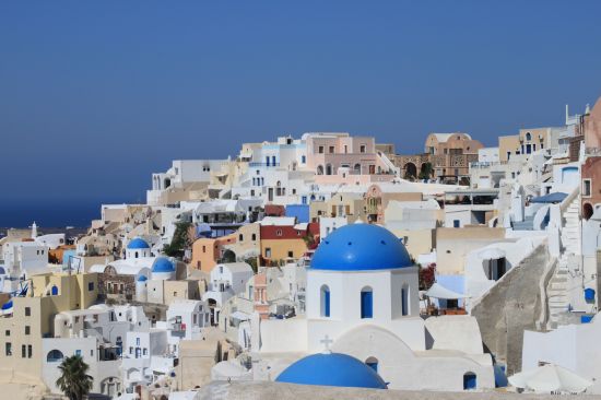 Picture of the  Rooftops With 2 Blue Domes - Oia, Santorini, Greece