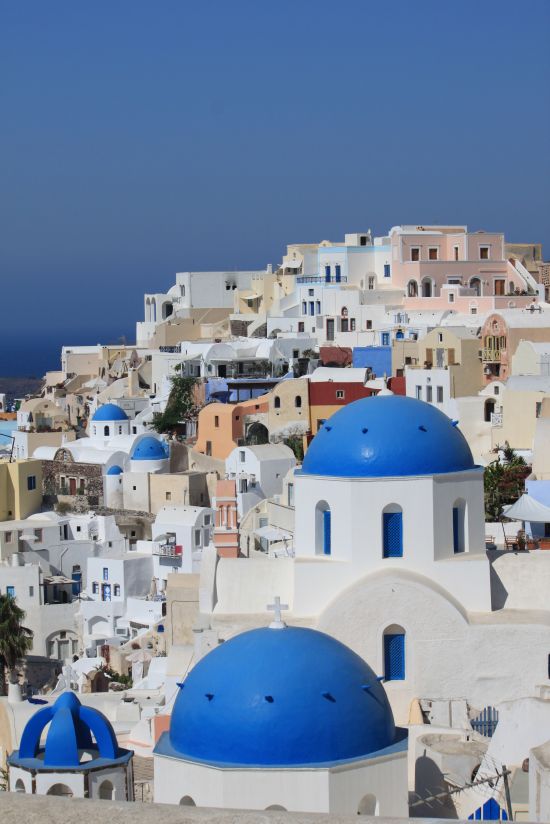 Picture of the  Rooftops With 3 Blue Domes - Oia, Santorini, Greece