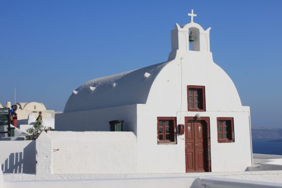 Picture of the  Small White Church Near Cliff - Oia, Santorini, Greece