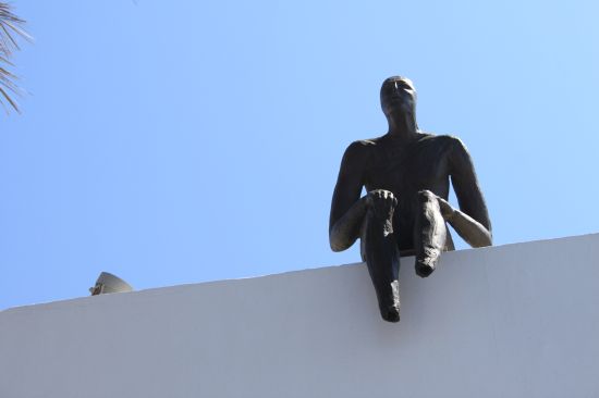 Picture of the  Modern Art Sculpture Above Museum  - Fira, Santorini, Greece