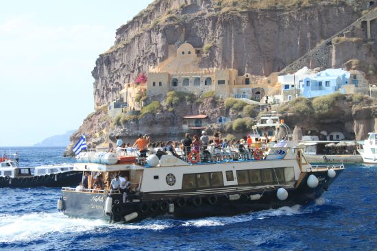 Picture of the  Nefeli Boat Docking  - Fira, Santorini, Greece