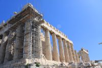  Side View Of Parthenon Under Maintenance