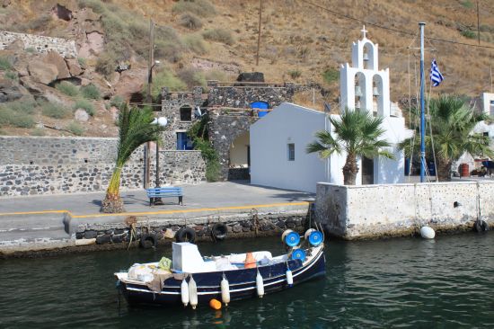 Picture of the  Small Church At Port  - Fira, Santorini, Greece