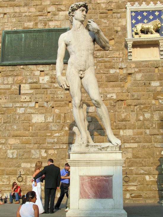 The Palazzo Vecchio, Michelangelo's David statue, Florence