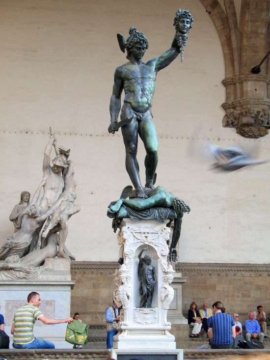Perseus holding the severed head of Medusa, Florence