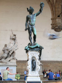Perseus holding the severed head of 