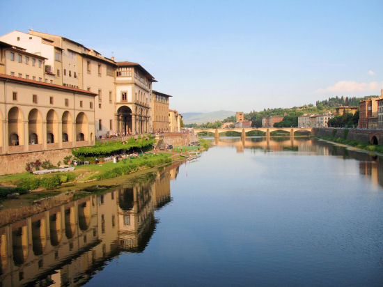 A view from the Ponte Vecchio bridge, Florence