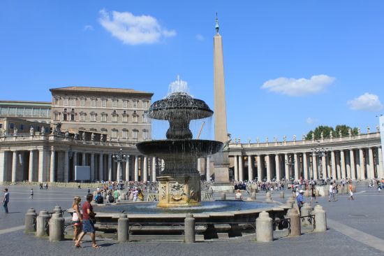   Fountain In St Peters Square   - Rome, Italy