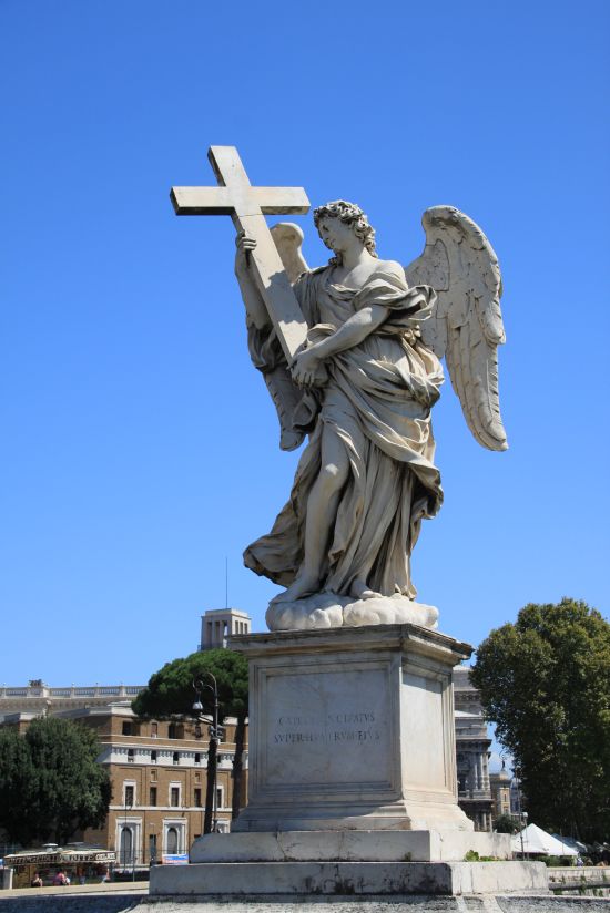   Ponte Sant Angelo Angel With Cross   - Rome, Italy