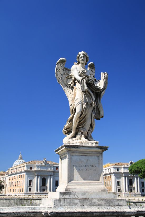   Ponte Sant Angelo Angel With Garment And Dice   - Rome, Italy