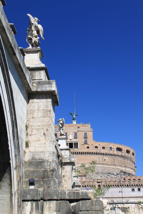   Ponte Sant Angelo From Tiber   - Rome, Italy