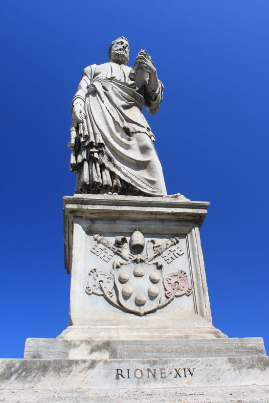   Ponte Sant Angelo Saint Peter Statue   - Rome, Italy