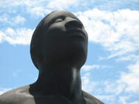  Redemption Song Monument Male Head Closeup at Emancipation Park, Kingston, Jamaica