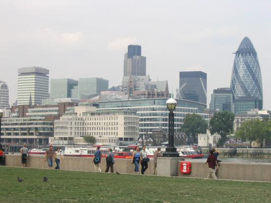 A picture of The City from across the Thames.