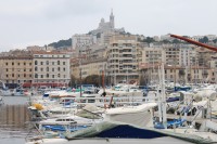   Notre Dame De La Garde Above The Old Port Of Marseille France