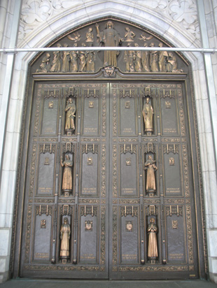 Picture of  The Bronze Door of St Patricks Cathedral, New York, USA is shown on this page.