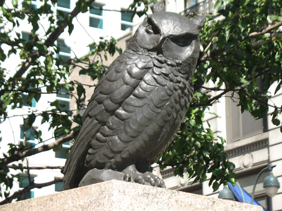 Picture of  The The Owl statue in Herald Square, New York, USA is shown on this page.