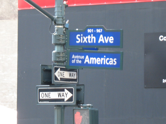 Picture of  The Sixth Avenue Street Sign, New York, USA is shown on this page.