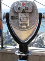 Binoculars at the top of the Empire State Building, New York, USA