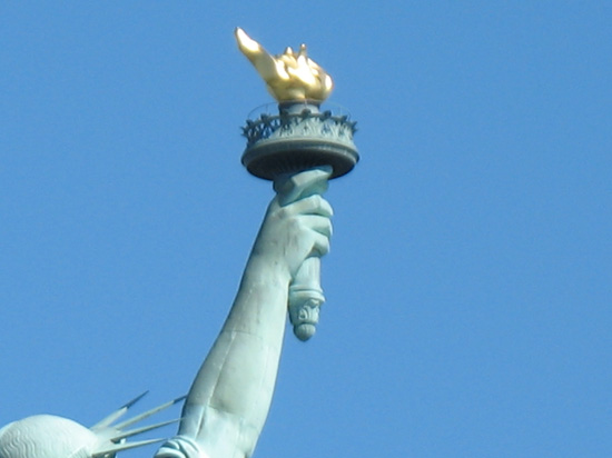 Picture of  The top of The Statue of Liberty, New York, USA is shown on this page.