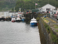 boats at portree harbour scotland picture