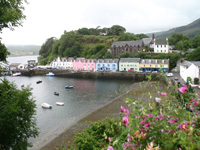 from hill opposite portree harbour scotland picture