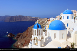Free blue domed church, santorini, greece, Desktop Background Wallpaper