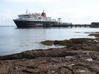 Caledonian Isles Ship leaving Brodick Pier