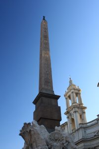   Egyptian Obelisk Fountain Of Four Rivers   - Rome, Italy