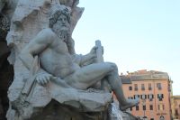   Fontana Dei Quattro Fiumi Ganges Statue   - Rome, Italy