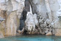   Fontana Dei Quattro Fiumi Lion Statue   - Rome, Italy